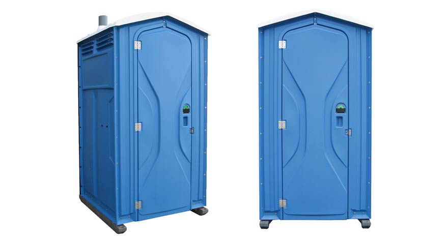 Long-term porta potty units on site in Houghton, Michigan